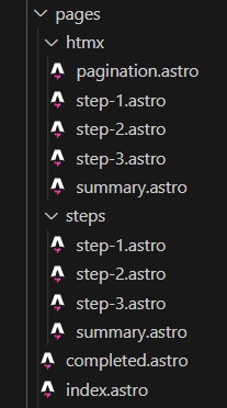 Multistep folder structure