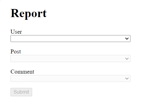 Async form vizualization